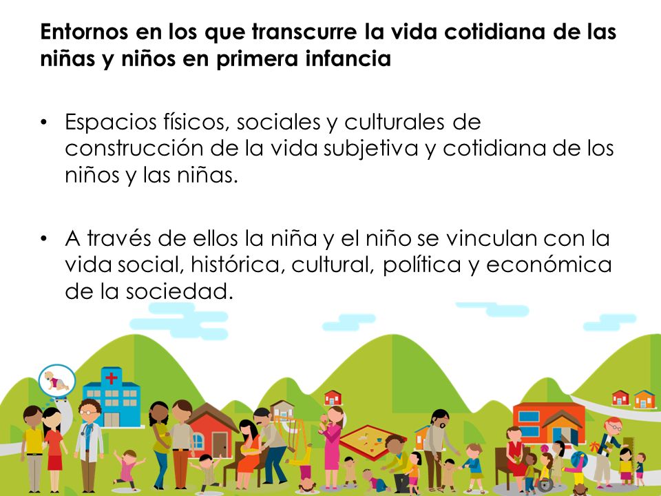 Entornos en los que transcurre la vida cotidiana de las niñas y niños en primera infancia