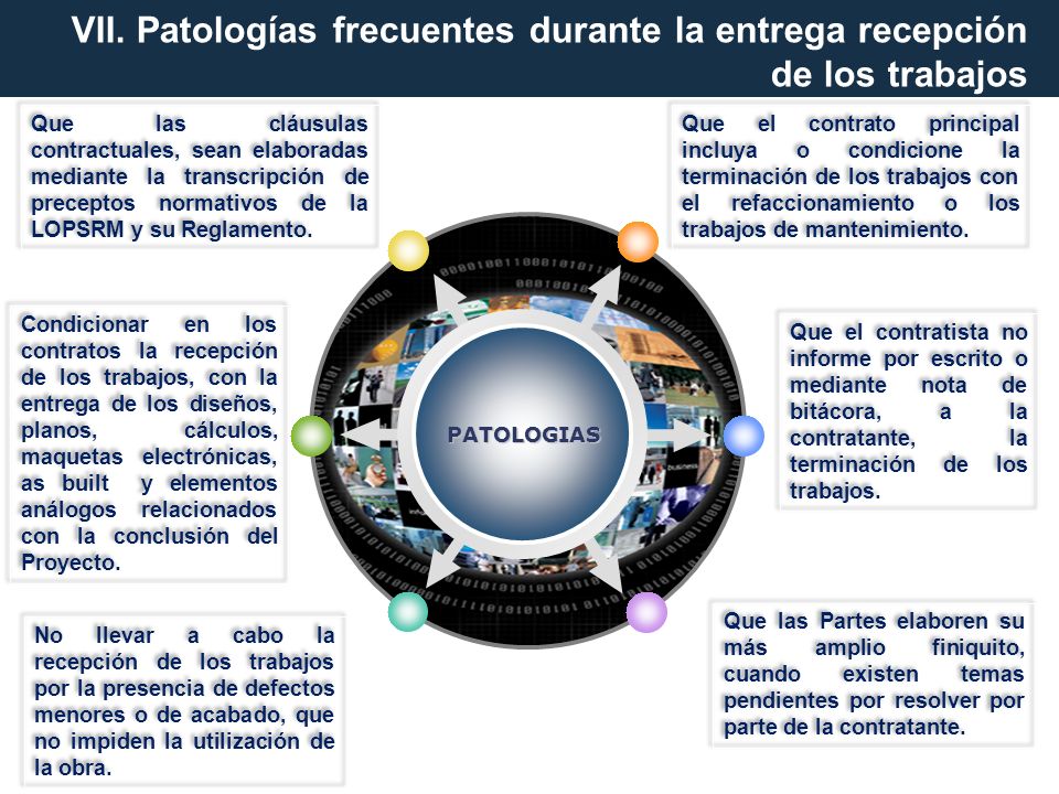 VII. Patologías frecuentes durante la entrega recepción de los trabajos