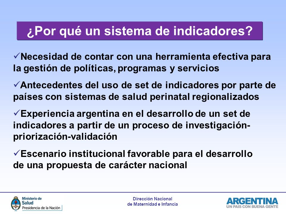 ¿Por qué un sistema de indicadores