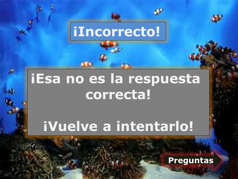 ¡Esa no es la respuesta correcta! ¡Vuelve a intentarlo!