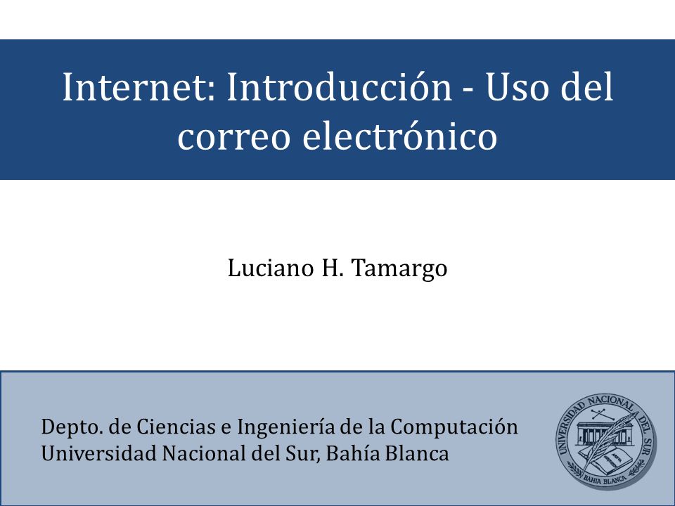 Internet: Introducción - Uso del correo electrónico