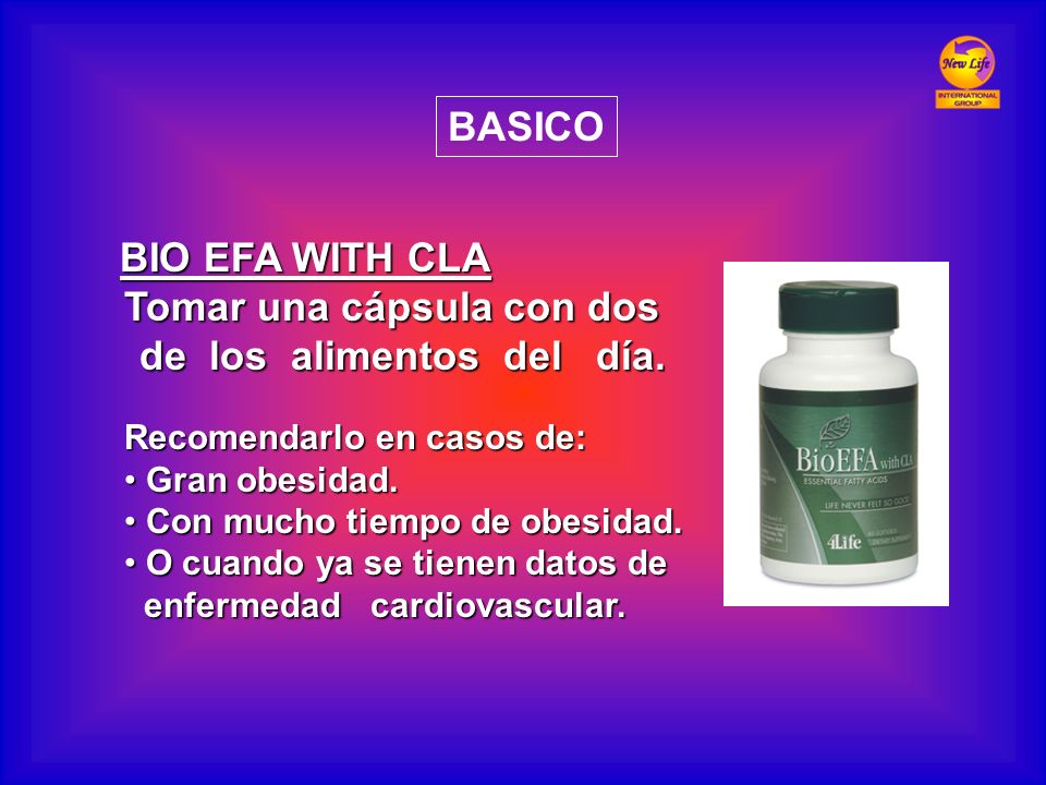 Tomar una cápsula con dos de los alimentos del día.