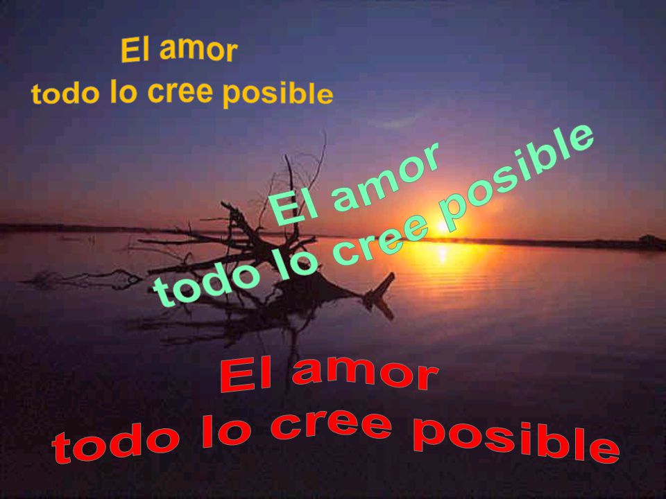 El amor todo lo cree posible El amor todo lo cree posible
