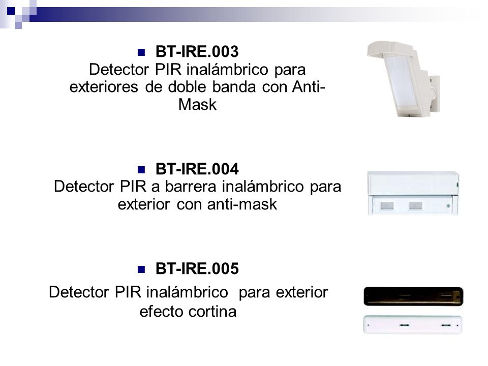 Detector PIR inalámbrico para exterior efecto cortina