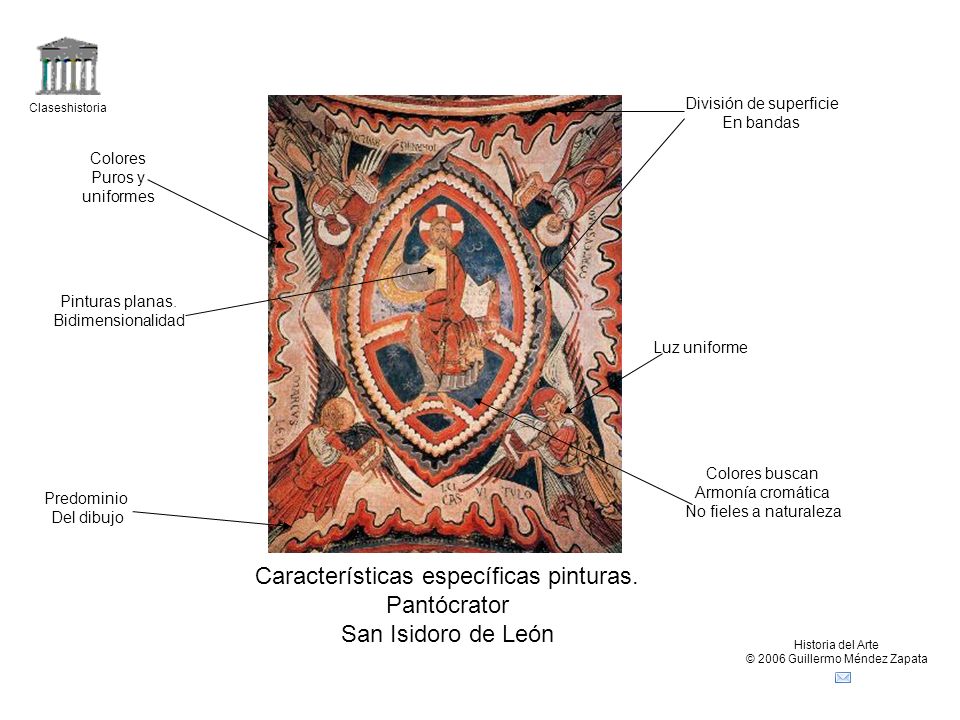 Características específicas pinturas. Pantócrator San Isidoro de León