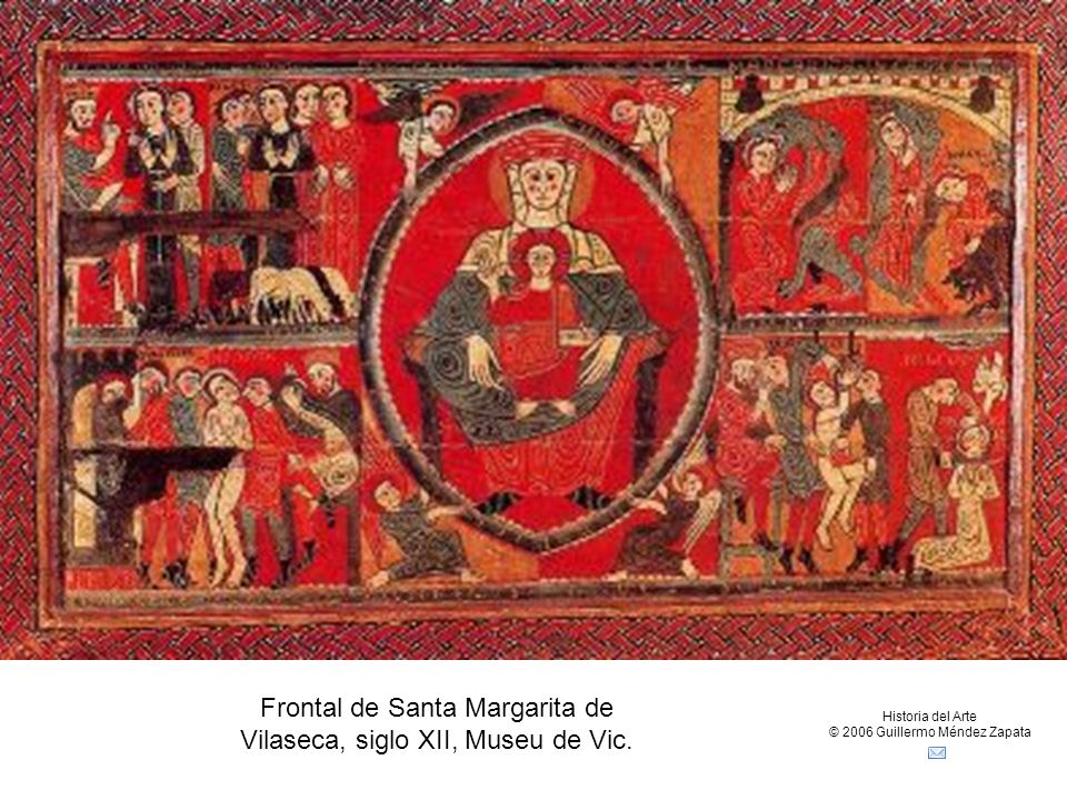 Frontal de Santa Margarita de Vilaseca, siglo XII, Museu de Vic.