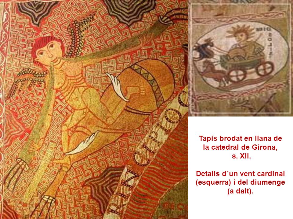 Tapis brodat en llana de la catedral de Girona, s. XII.