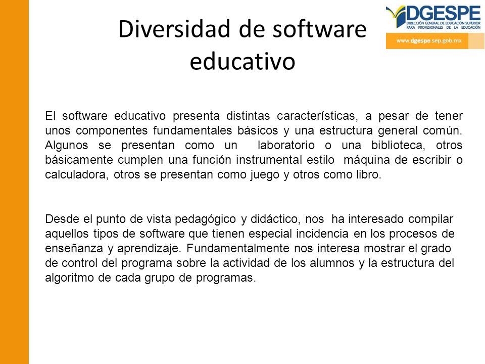 Diversidad de software educativo
