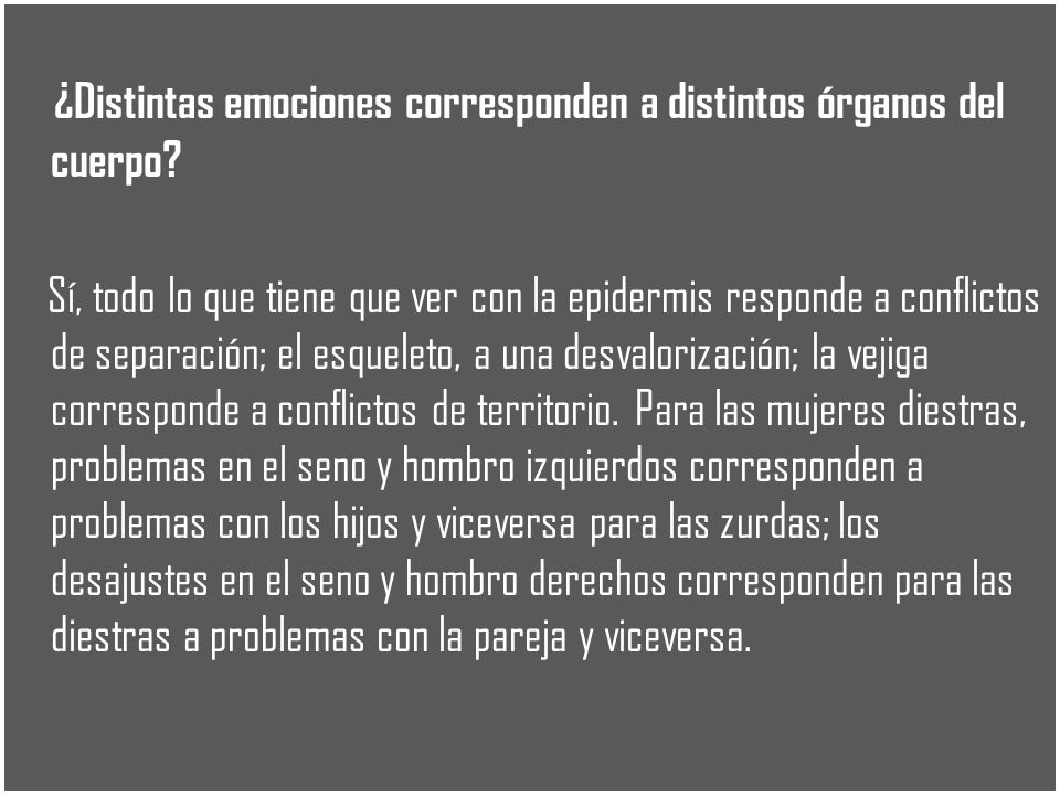 ¿Distintas emociones corresponden a distintos órganos del cuerpo