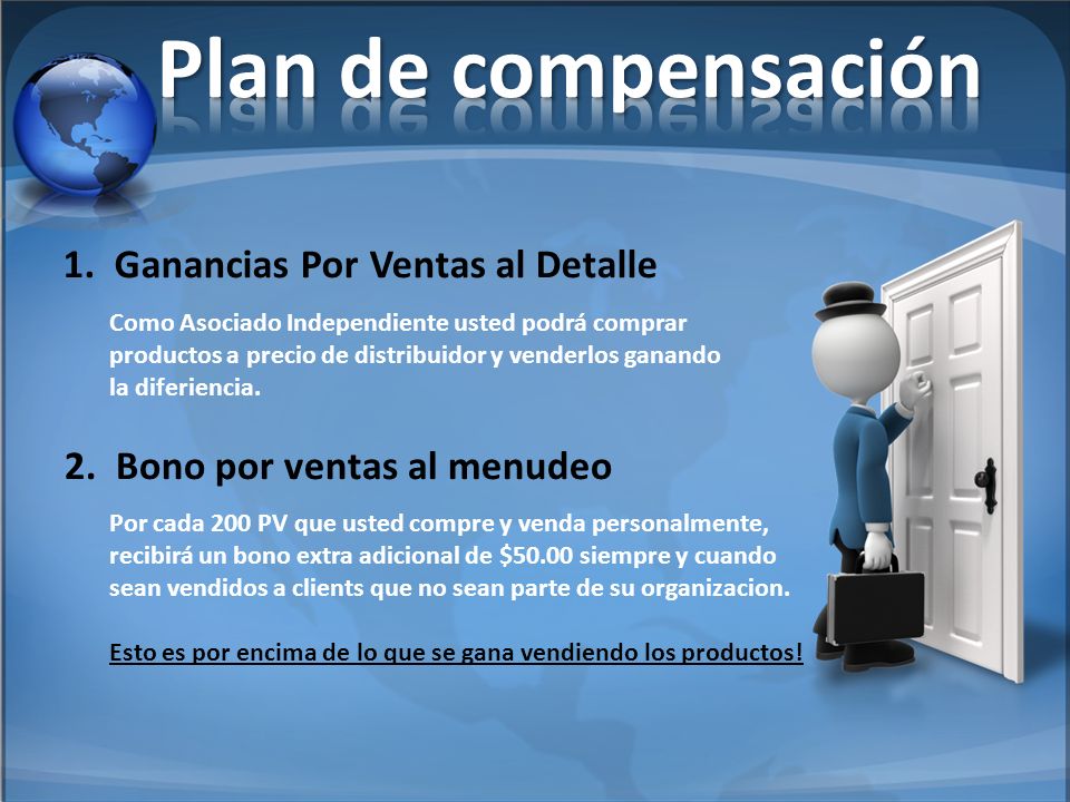 Plan de compensación 1. Ganancias Por Ventas al Detalle