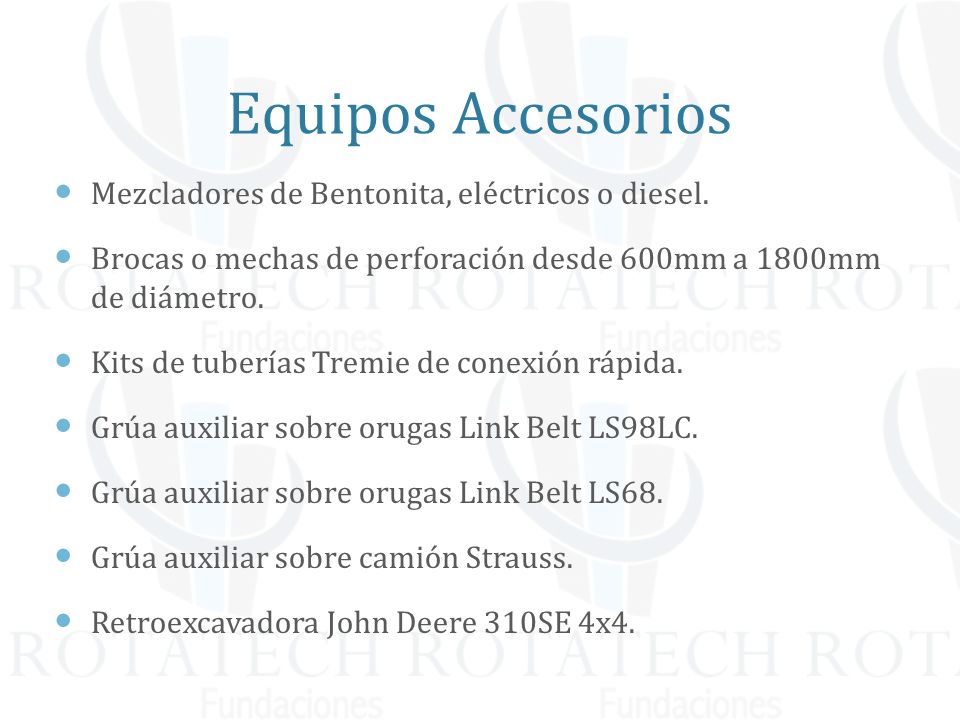 Equipos Accesorios Mezcladores de Bentonita, eléctricos o diesel.