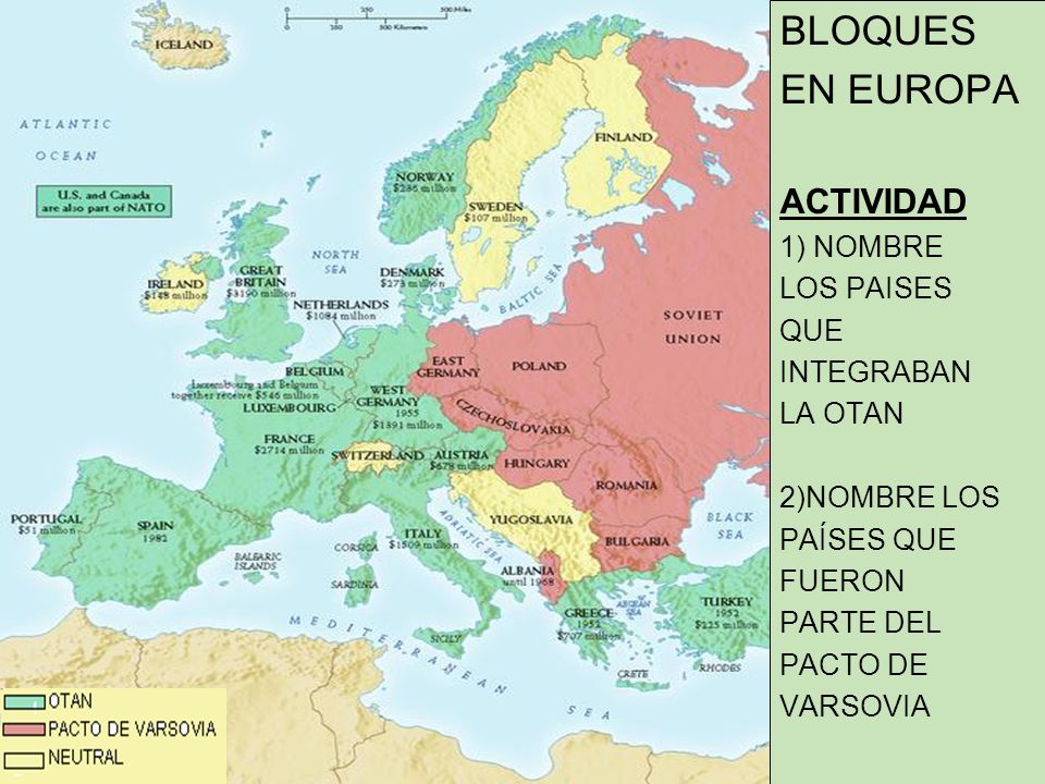 BLOQUES EN EUROPA ACTIVIDAD 1) NOMBRE LOS PAISES QUE INTEGRABAN