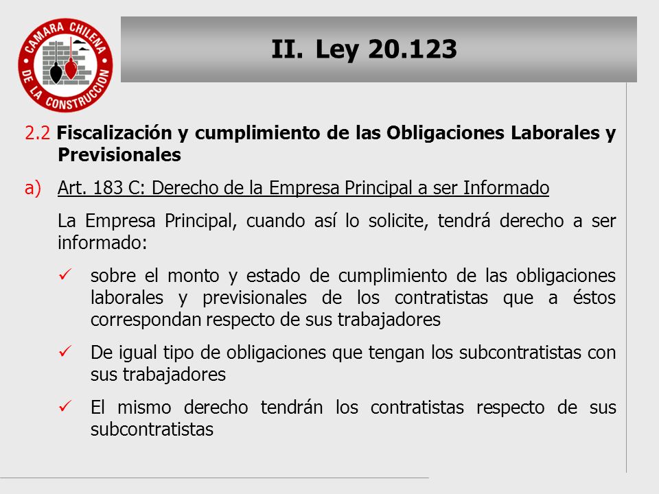 Ley Fiscalización y cumplimiento de las Obligaciones Laborales y Previsionales.