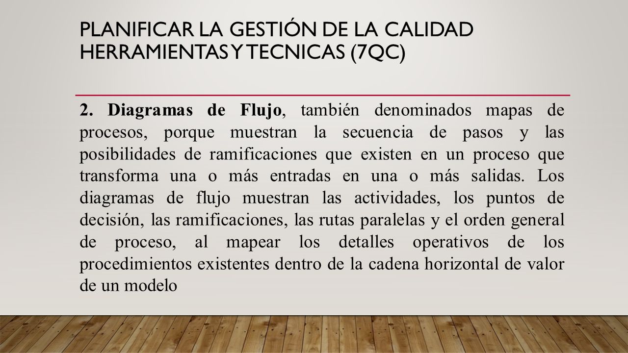 Planificar la Gestión de la Calidad HERRAMIENTAS Y TECNICAS (7QC)
