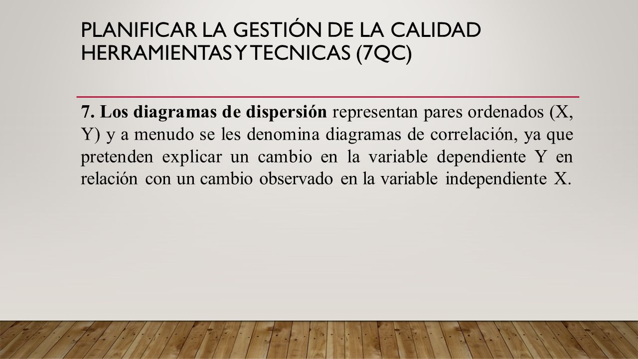 Planificar la Gestión de la Calidad HERRAMIENTAS Y TECNICAS (7QC)