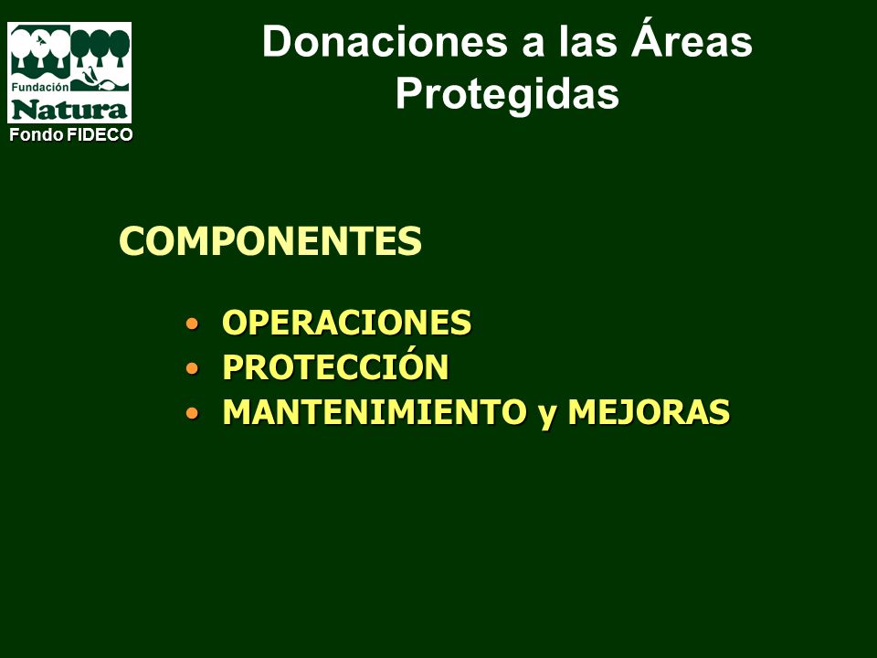 Donaciones a las Áreas Protegidas