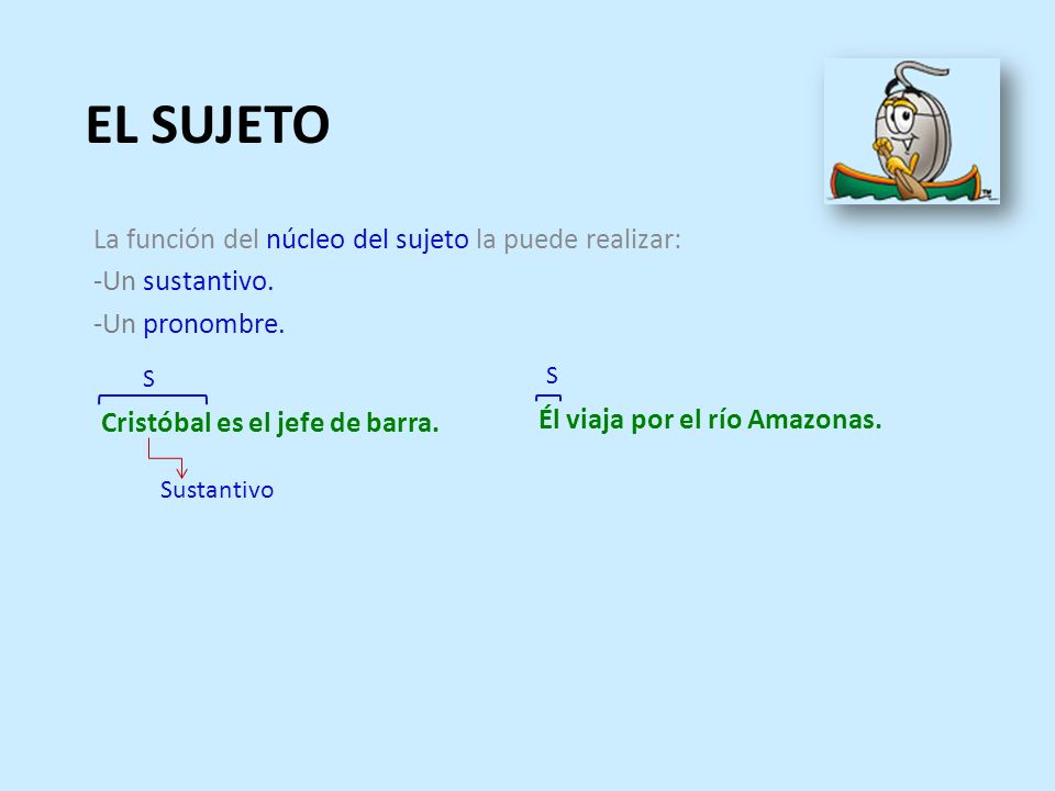 EL SUJETO La función del núcleo del sujeto la puede realizar: