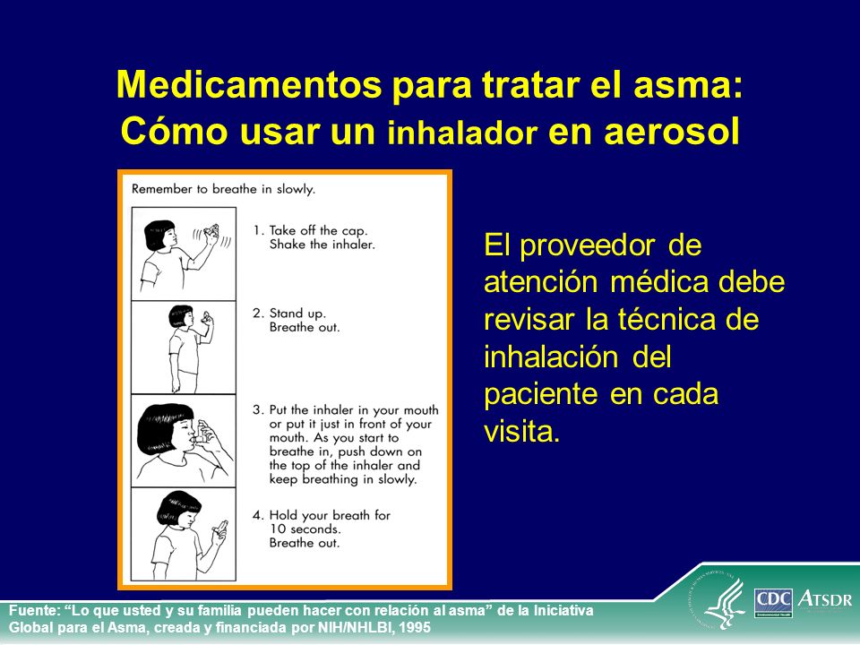 Medicamentos para tratar el asma: Cómo usar un inhalador en aerosol