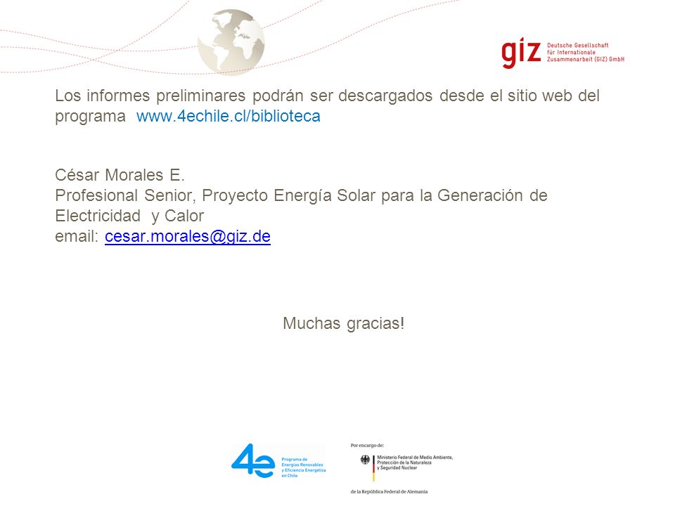 Los informes preliminares podrán ser descargados desde el sitio web del programa