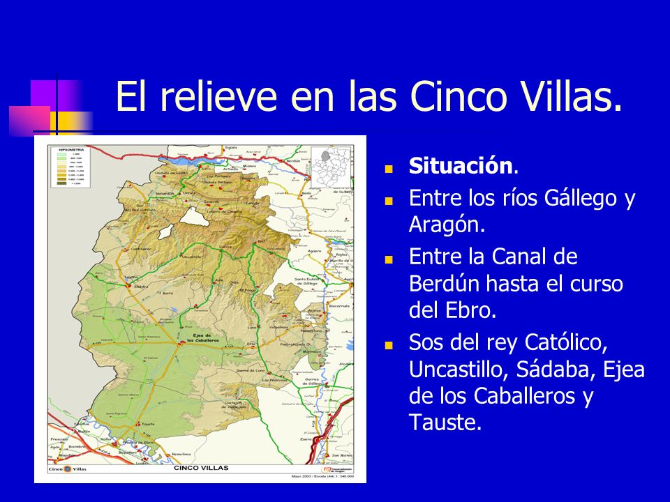 El relieve en las Cinco Villas.