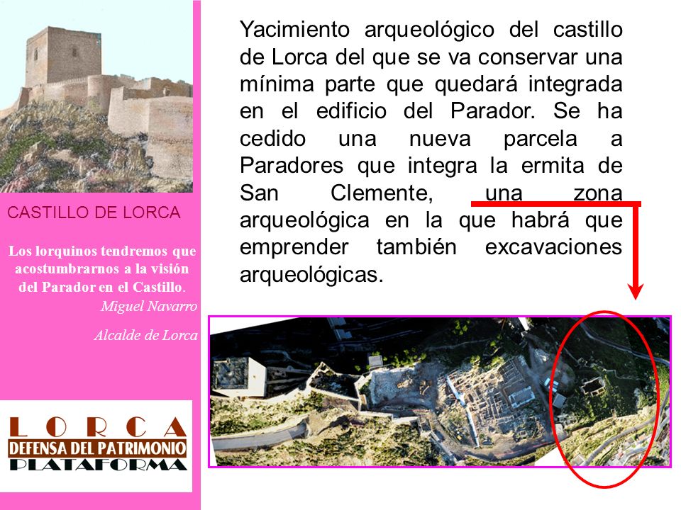 CASTILLO DE LORCA Los lorquinos tendremos que acostumbrarnos a la visión del Parador en el Castillo.