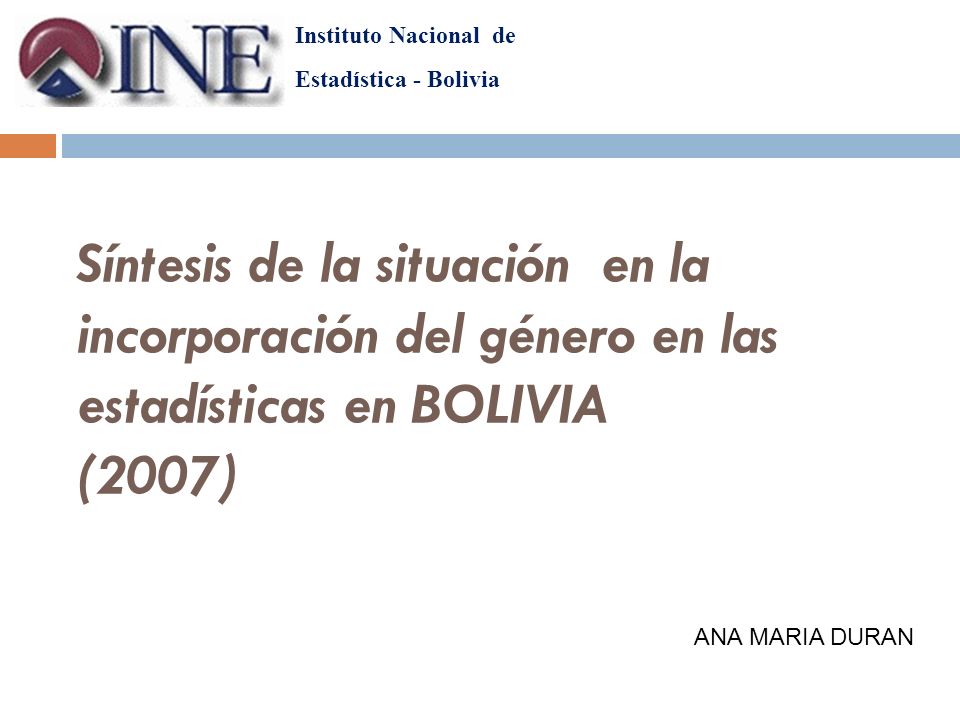 Instituto Nacional de Estadística - Bolivia