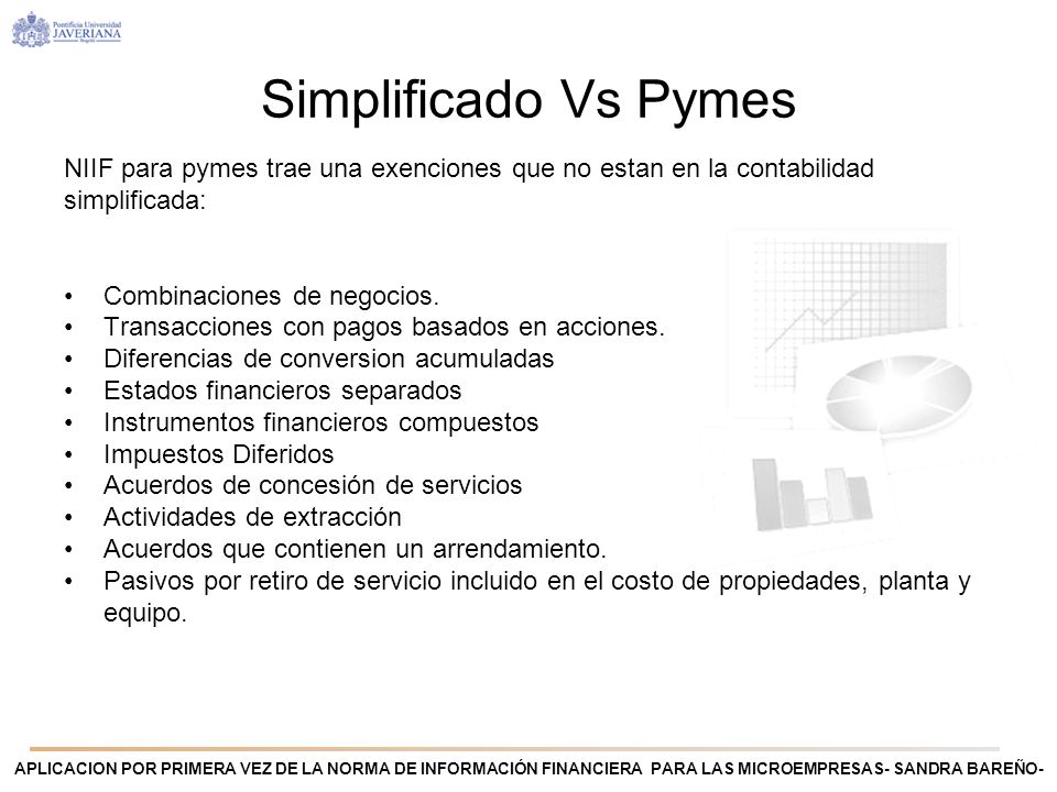 Simplificado Vs Pymes NIIF para pymes trae una exenciones que no estan en la contabilidad simplificada: