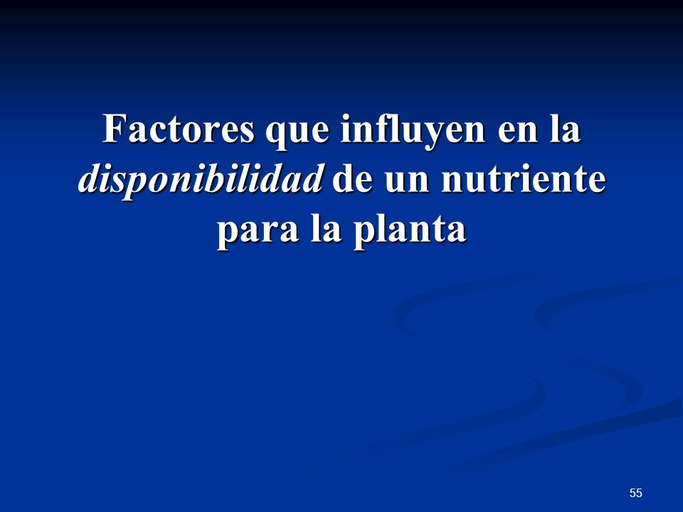 Factores que influyen en la disponibilidad de un nutriente para la planta