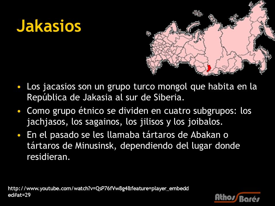 Jakasios Los jacasios son un grupo turco mongol que habita en la República de Jakasia al sur de Siberia.