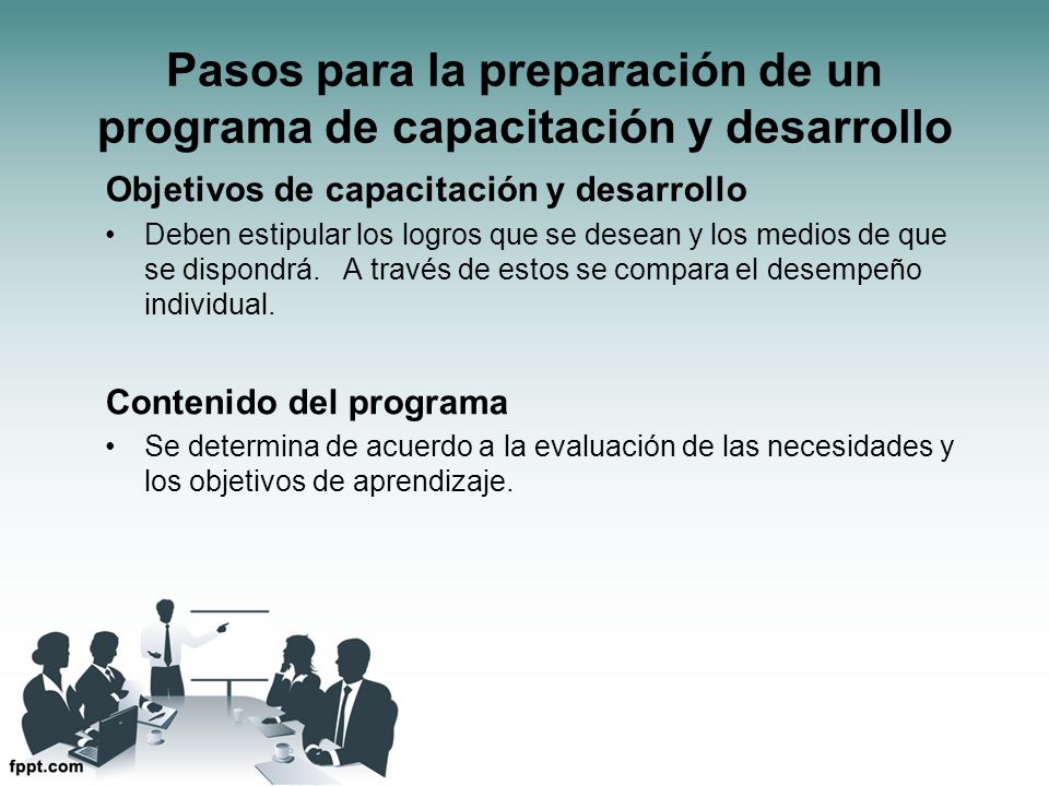 Pasos para la preparación de un programa de capacitación y desarrollo