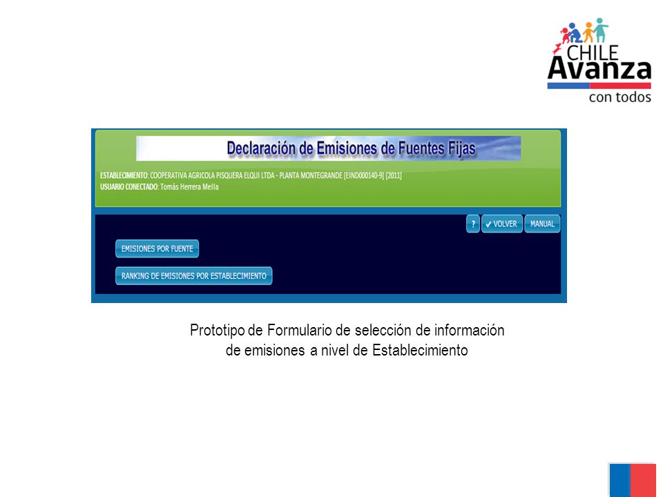 Prototipo de Formulario de selección de información