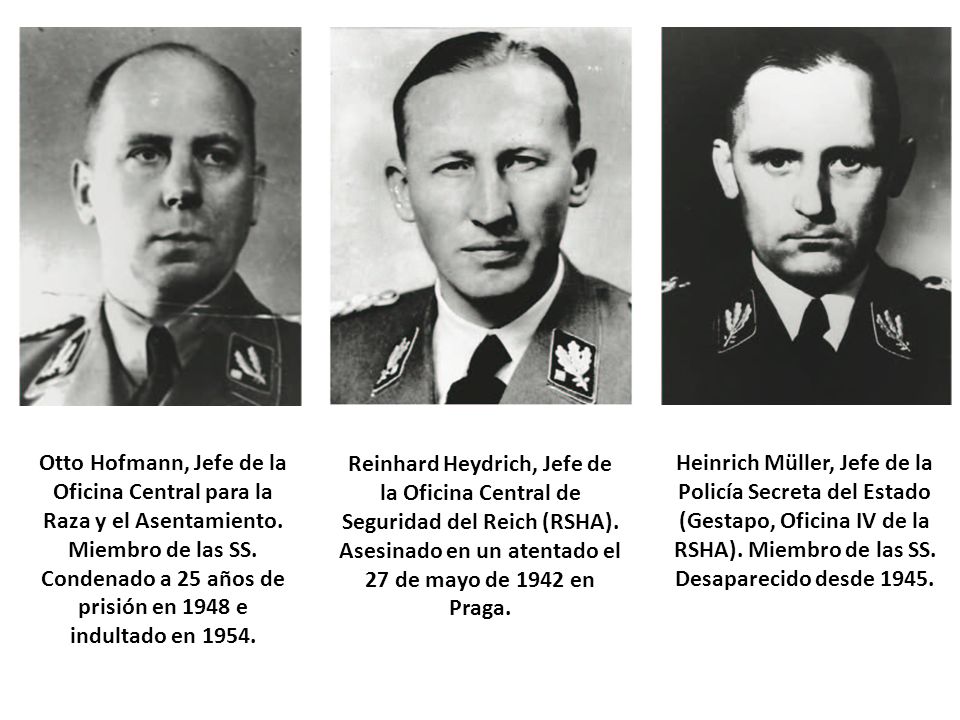 Otto Hofmann, Jefe de la Oficina Central para la Raza y el Asentamiento. Miembro de las SS. Condenado a 25 años de prisión en 1948 e indultado en 1954.
