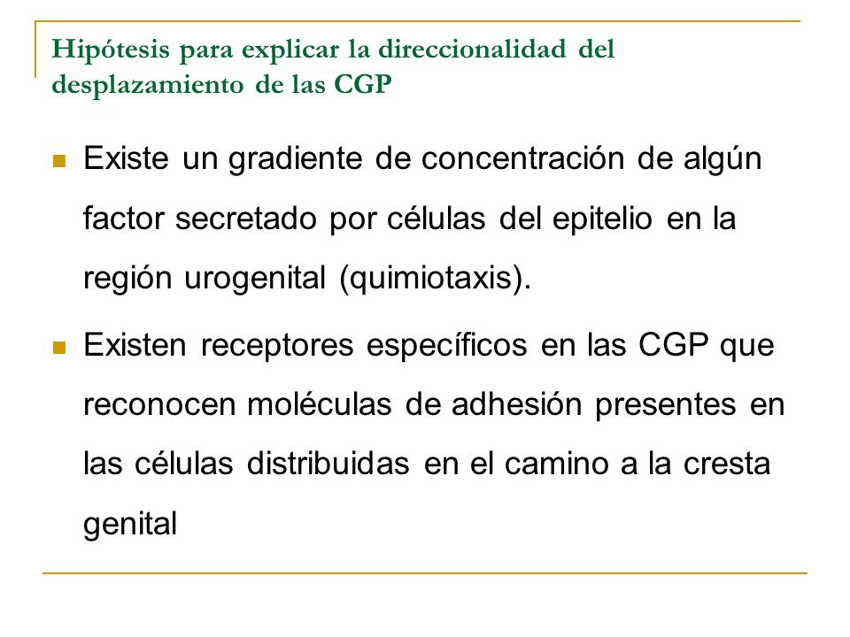 Hipótesis para explicar la direccionalidad del desplazamiento de las CGP