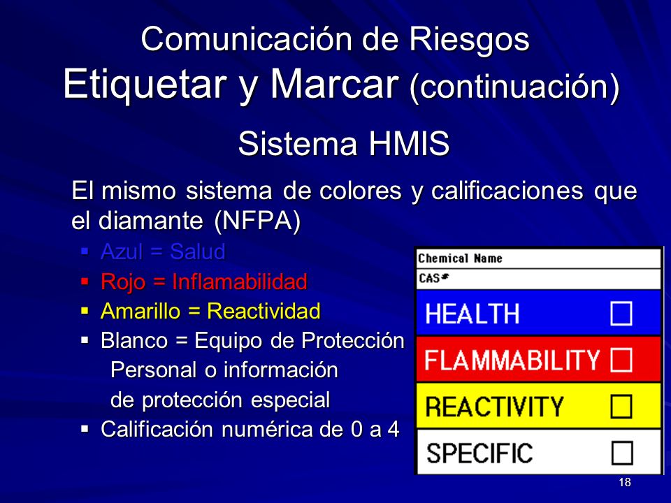 Comunicación de Riesgos Etiquetar y Marcar (continuación)