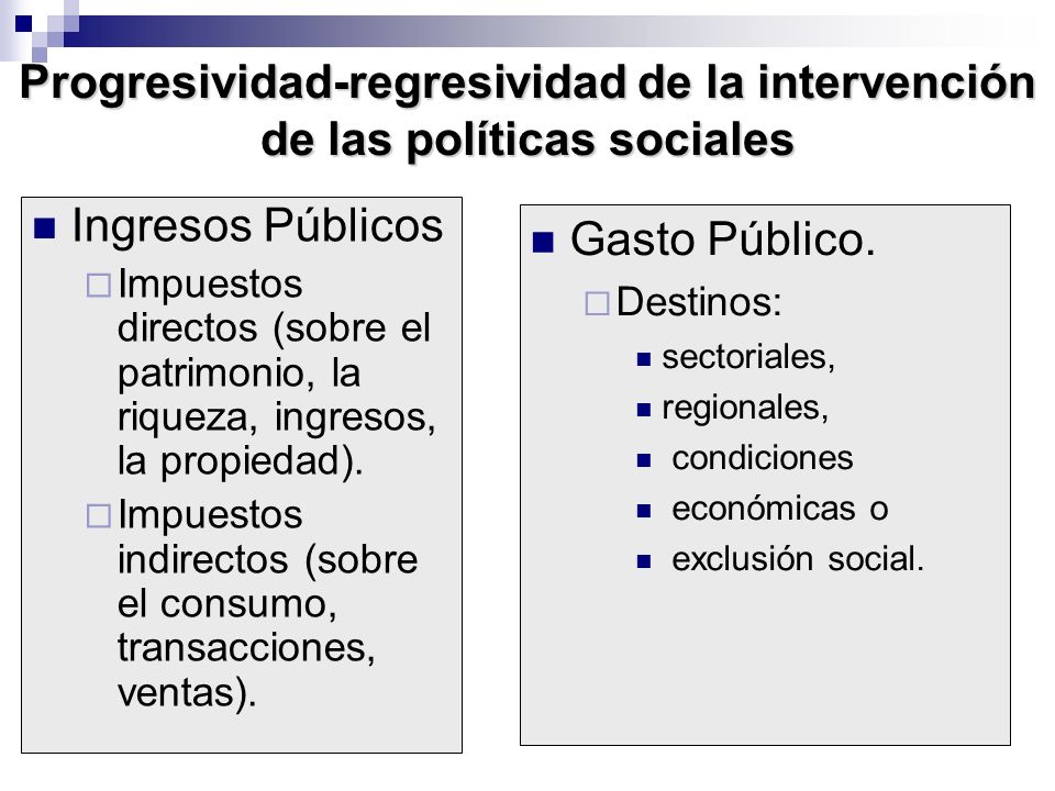 Progresividad-regresividad de la intervención de las políticas sociales