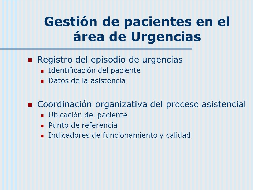 Gestión de pacientes en el área de Urgencias