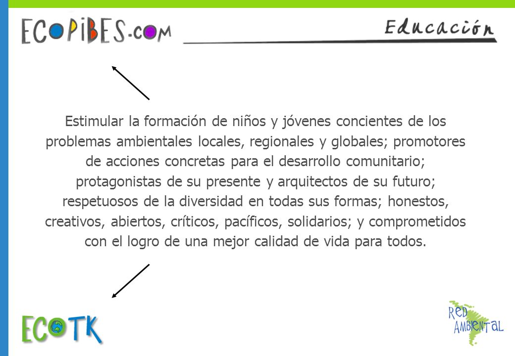 Estimular la formación de niños y jóvenes concientes de los