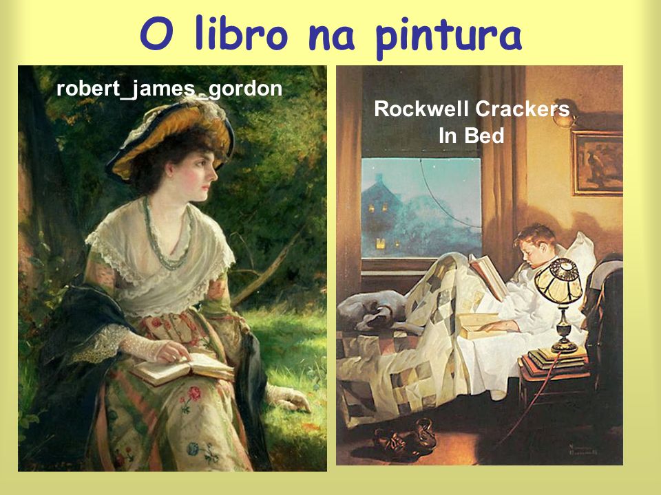 O libro na pintura robert_james_gordon Rockwell Crackers In Bed