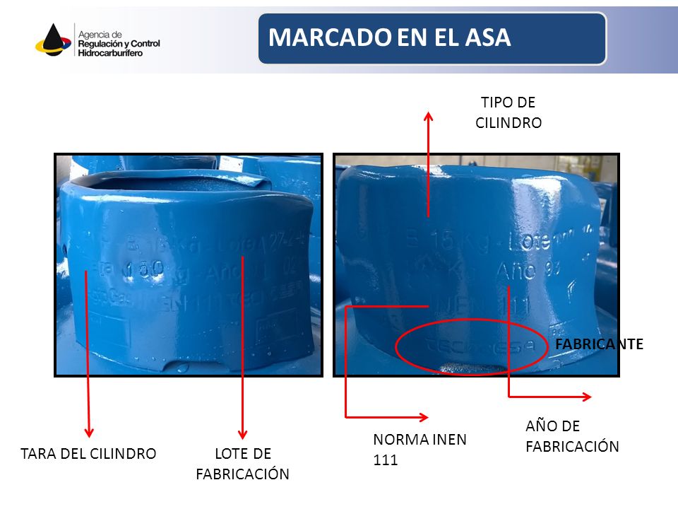MARCADO EN EL ASA LOTE DE FABRICACIÓN NORMA INEN 111