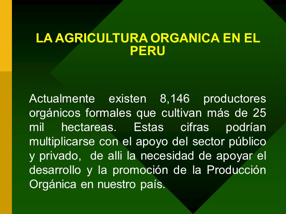 LA AGRICULTURA ORGANICA EN EL PERU