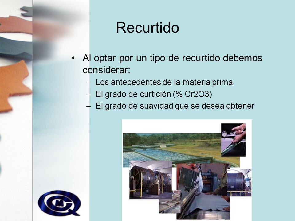 Recurtido Al optar por un tipo de recurtido debemos considerar: