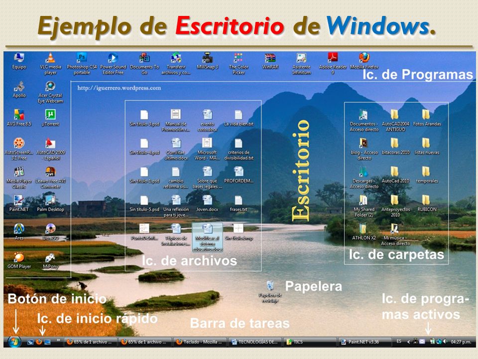 Ejemplo de Escritorio de Windows.