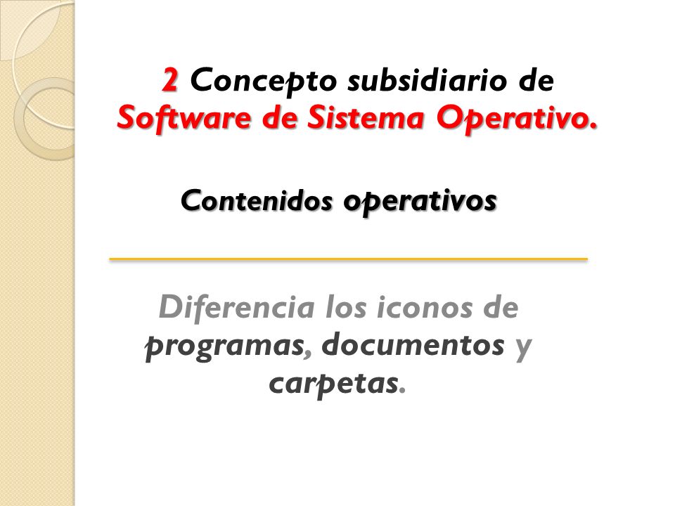 2 Concepto subsidiario de Software de Sistema Operativo.