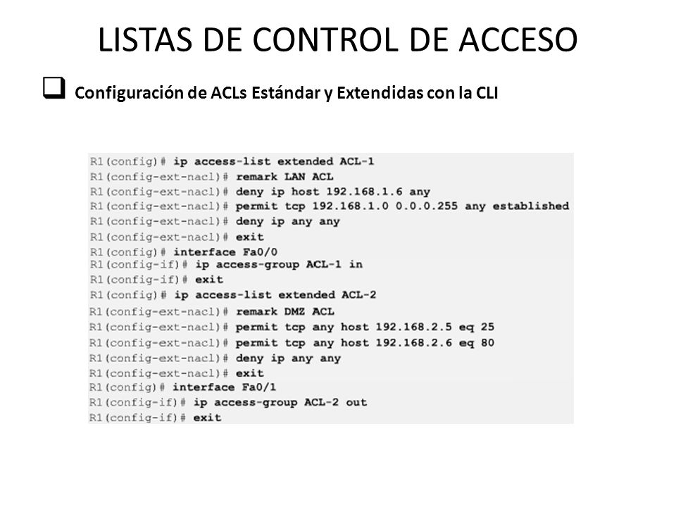 LISTAS DE CONTROL DE ACCESO