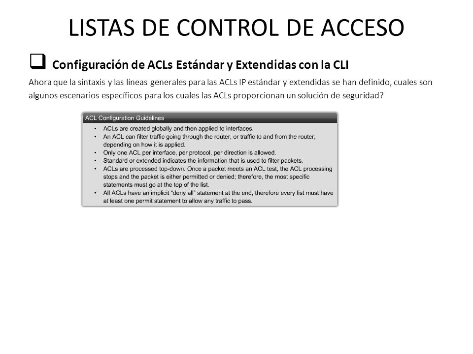 LISTAS DE CONTROL DE ACCESO