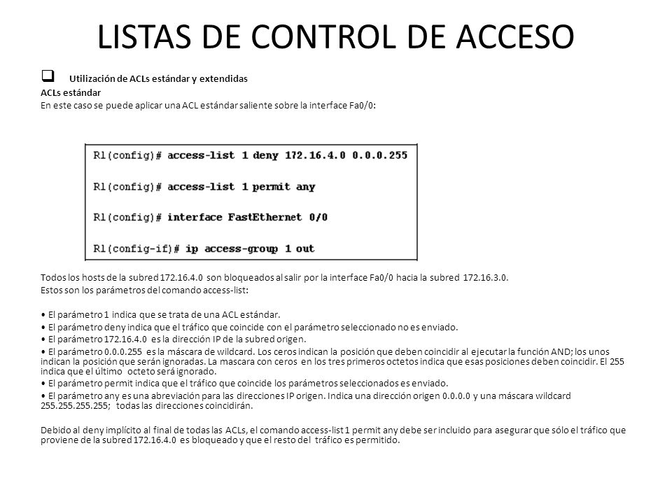 LISTAS DE CONTROL DE ACCESO