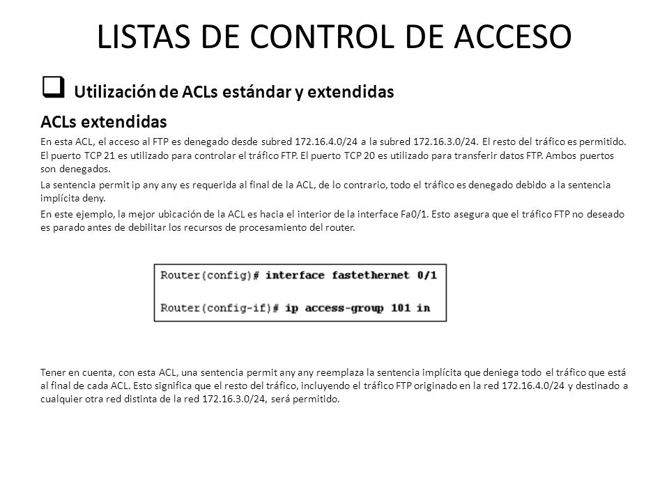 LISTAS DE CONTROL DE ACCESO