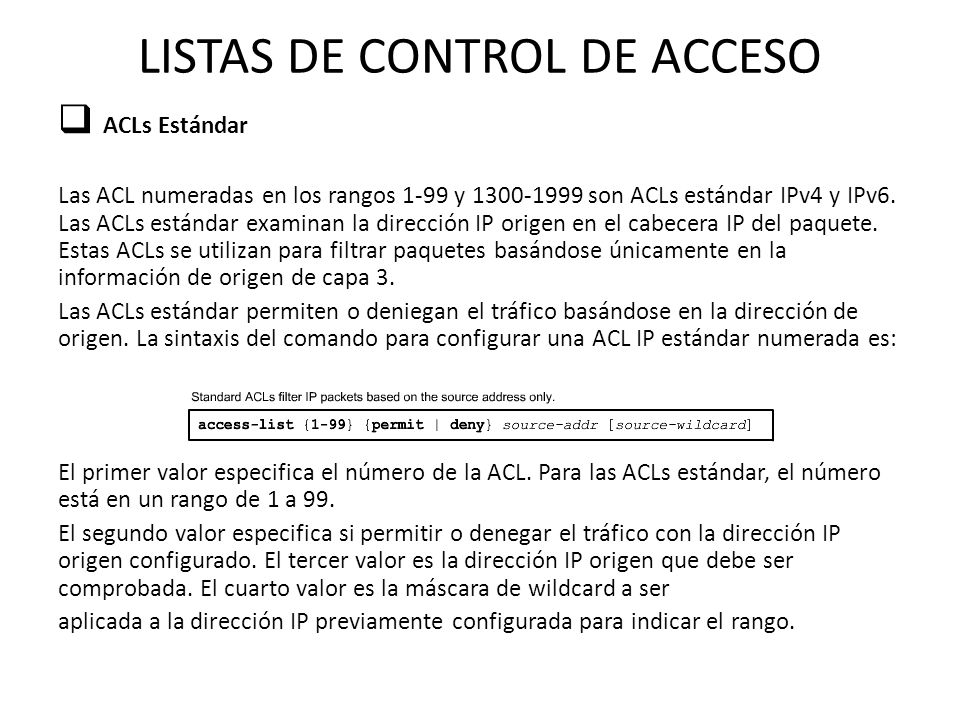 LISTAS DE CONTROL DE ACCESO