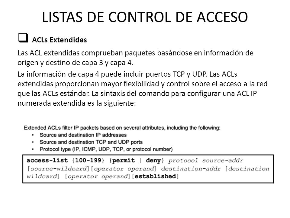 LISTAS DE CONTROL DE ACCESO