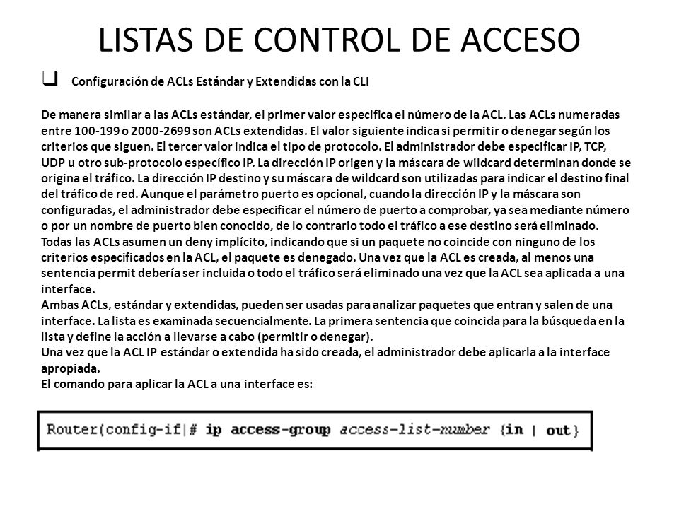 LISTAS DE CONTROL DE ACCESO